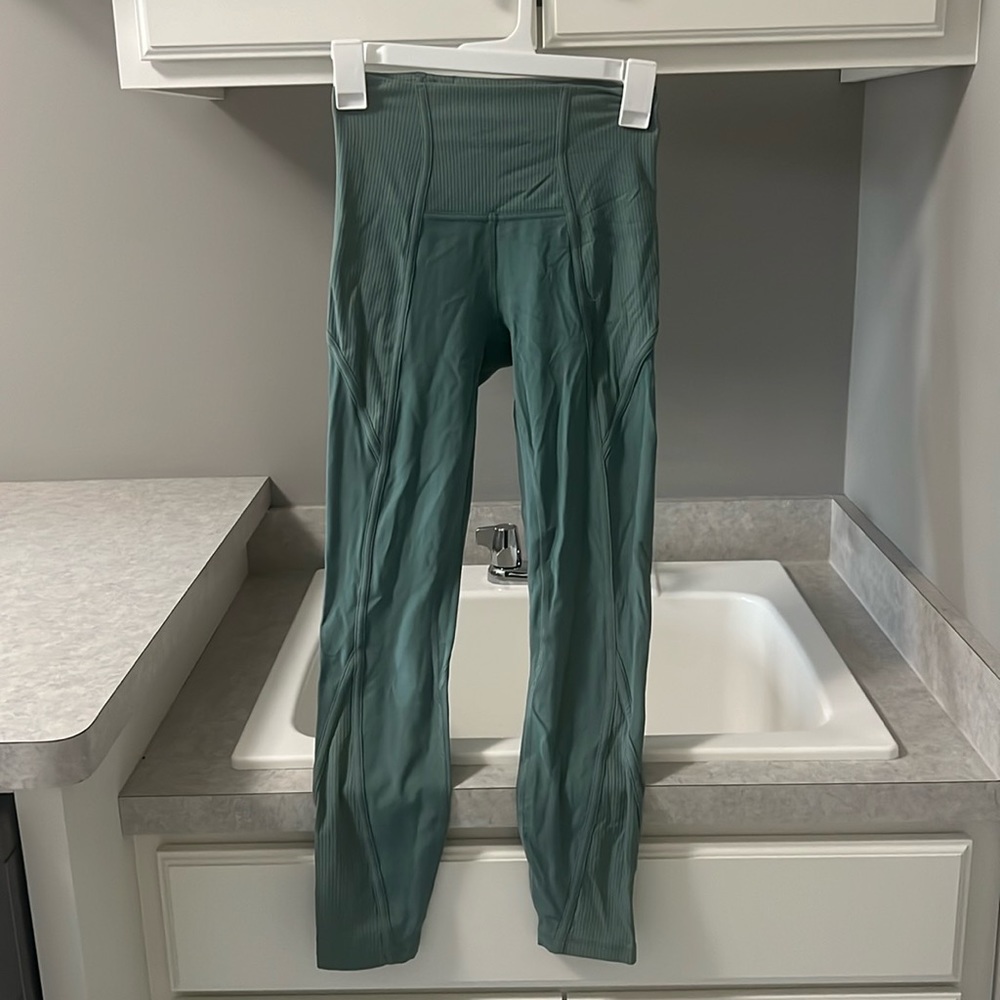 NWT 🍋 Lululemon Tidewater Teal Align Rib Panel High Rise Tight 25” Size 4